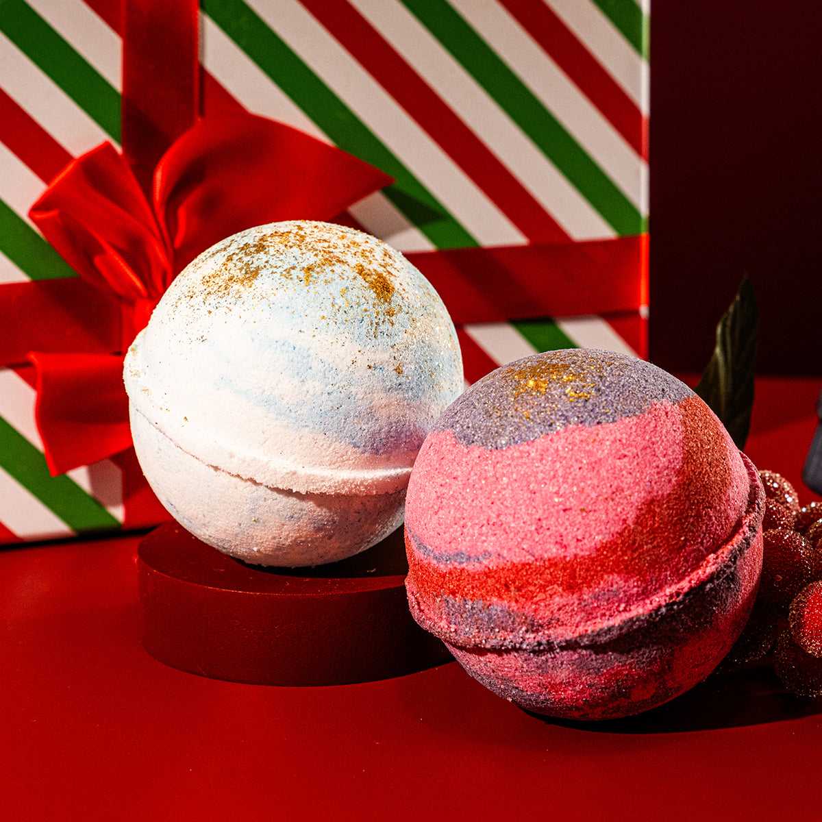 Jewelry Bath Bomb Cranberry Sugar Plum 10oz with Hidden Jewelry for a Luxurious Spa Experience