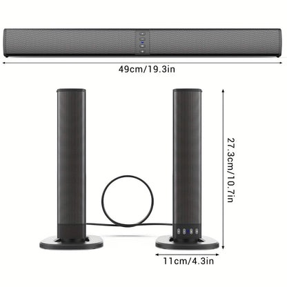 Wireless Soundbar for Smart TV 2 in 1 Detachable Bluetooth Speaker
