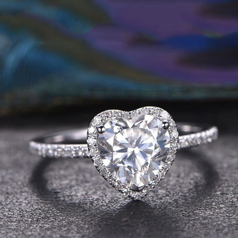 heart-shaped zircon ring for couples by Deeunta Domain