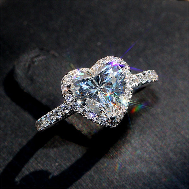 heart-shaped zircon ring for couples by Deeunta Domain