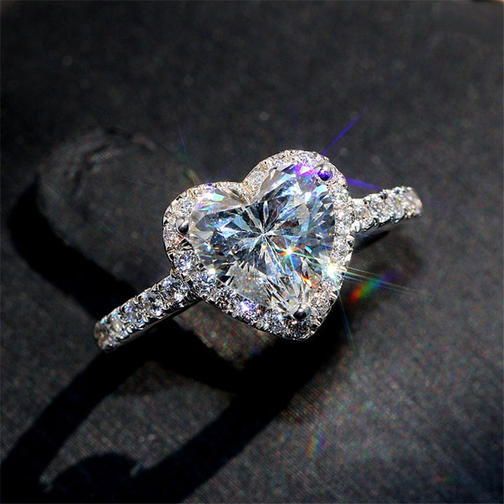 heart-shaped zircon ring for couples by Deeunta Domain