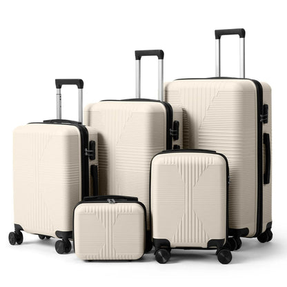MOTORHOT 5 Piece Lightweight Luggage Set With Lock 12 16 20 24 28 Inch