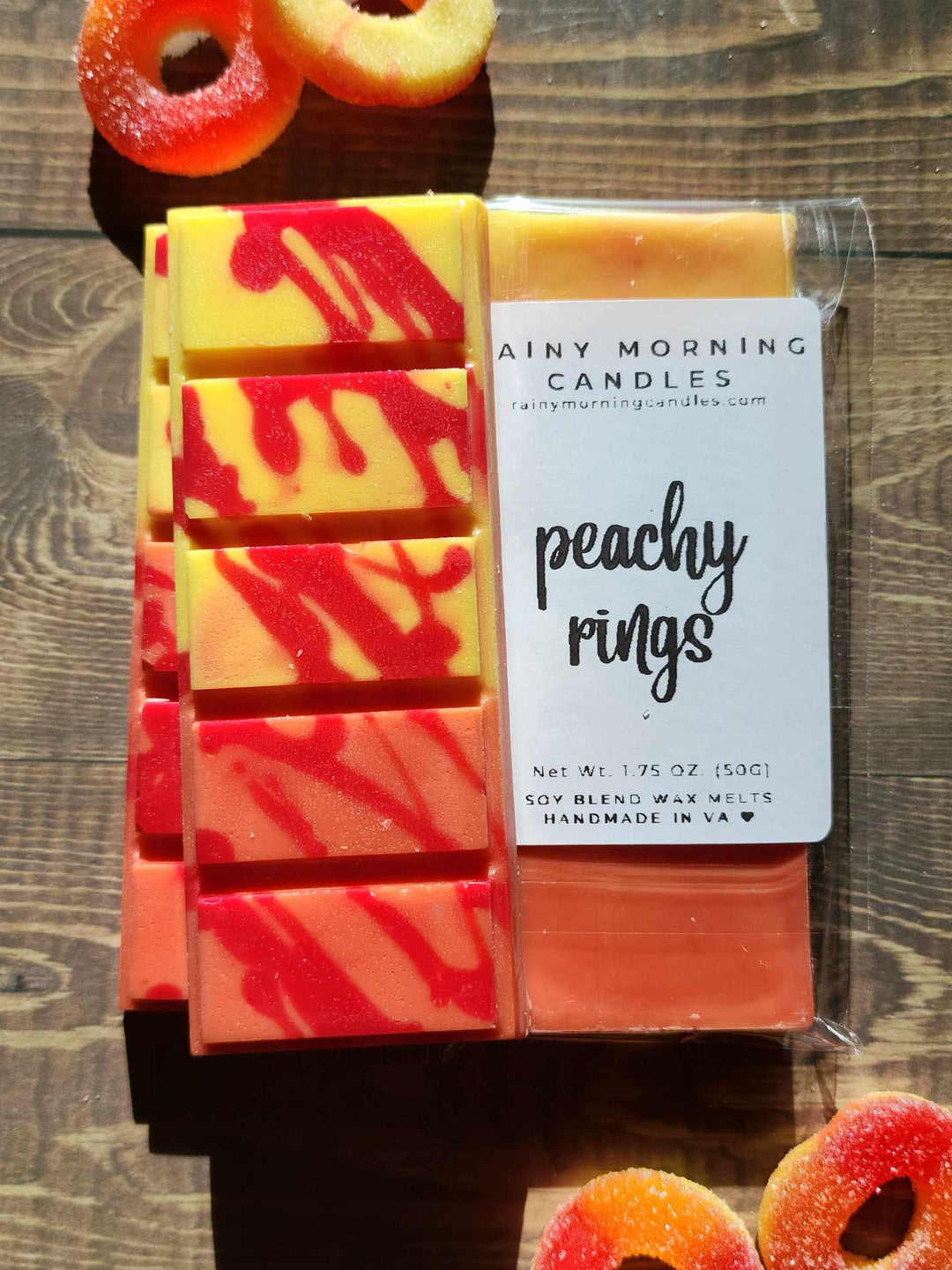 Peachy Rings Wax Melts for a Sweet and Fruity Aroma by Rainy Morning Candles
