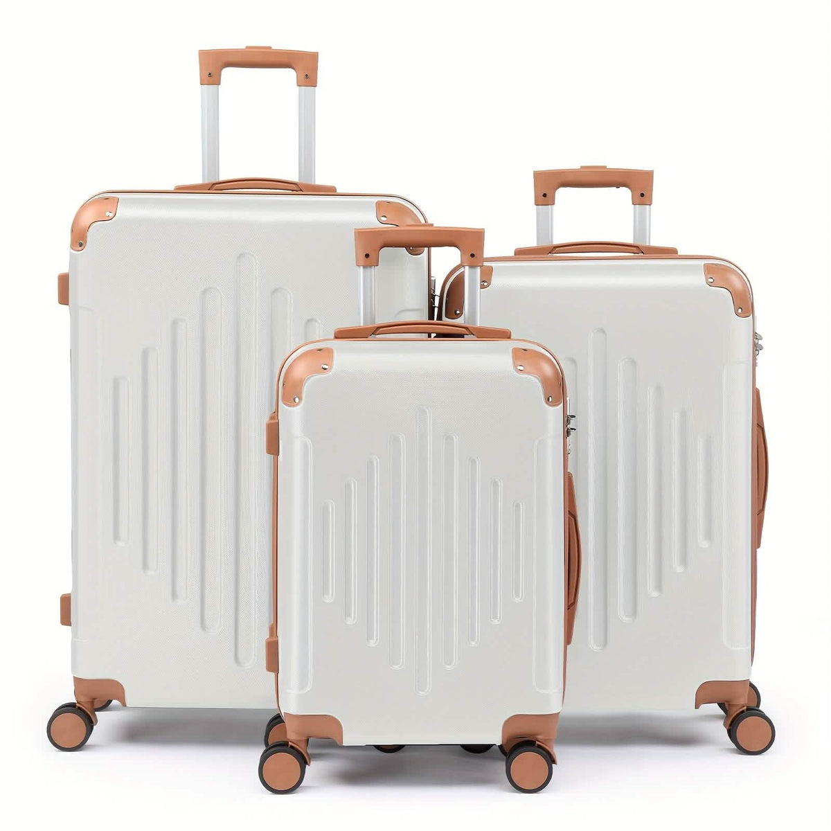 3 Piece Hard Shell Luggage Set With TSA Lock 20 24 28 Inch Spinner Wheels