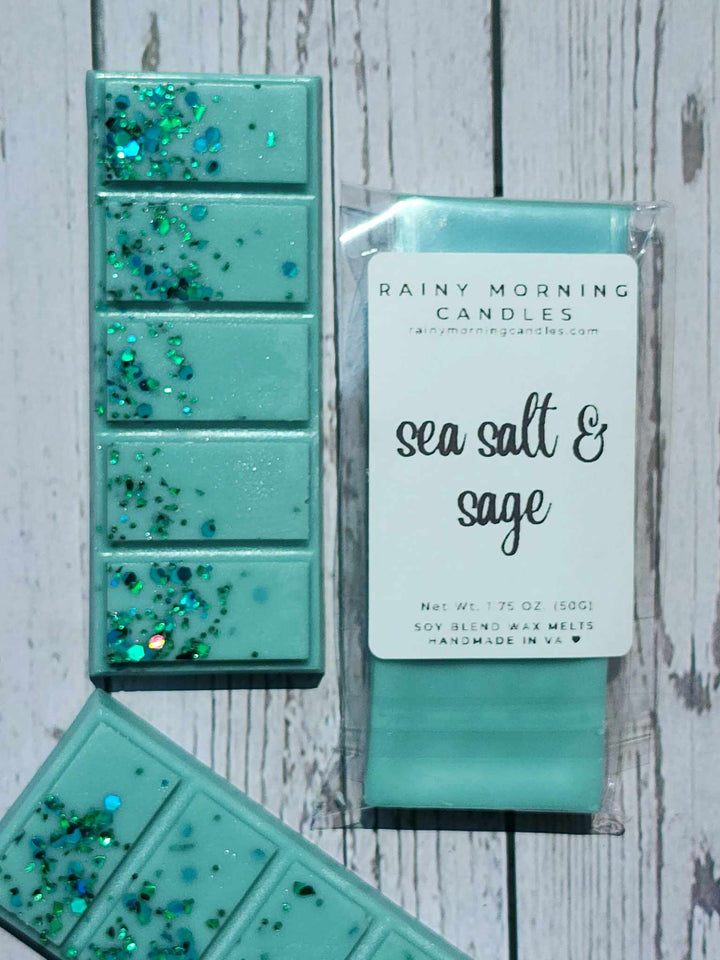Sea Salt Sage Wax Melts for Refreshing Aromatherapy by Rainy Morning Candles