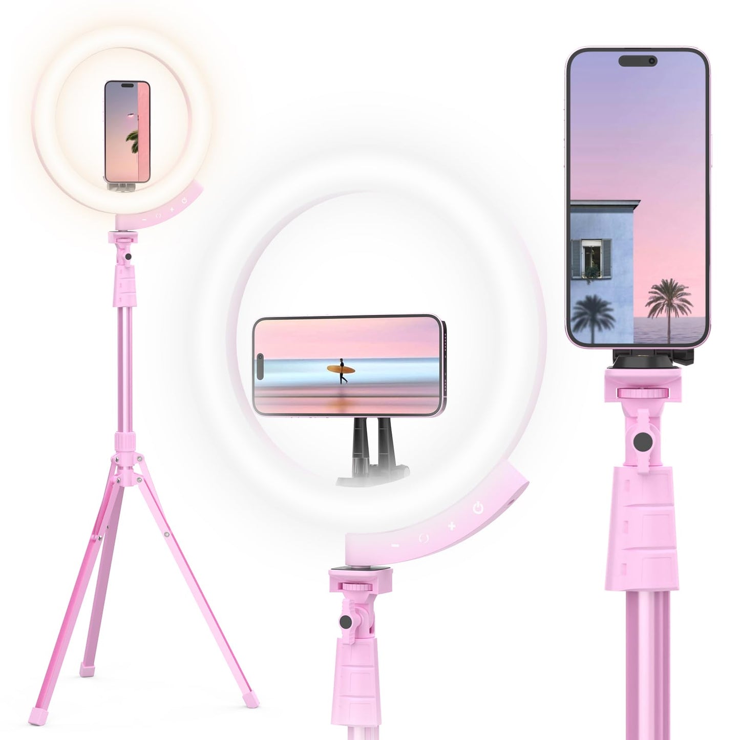 UBeesize 12'' LED RGB Ring Light with 62'' Tripod Stand, Selfie Ring Light for Video Recording, Live Streaming, TikTok & YouTube, Compatible with iPhone & Android - Deeunta Domain