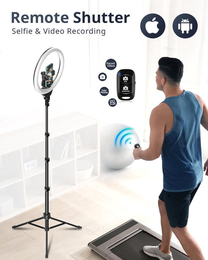 UBeesize 12'' LED RGB Ring Light with 62'' Tripod Stand, Selfie Ring Light for Video Recording, Live Streaming, TikTok & YouTube, Compatible with iPhone & Android - Deeunta Domain