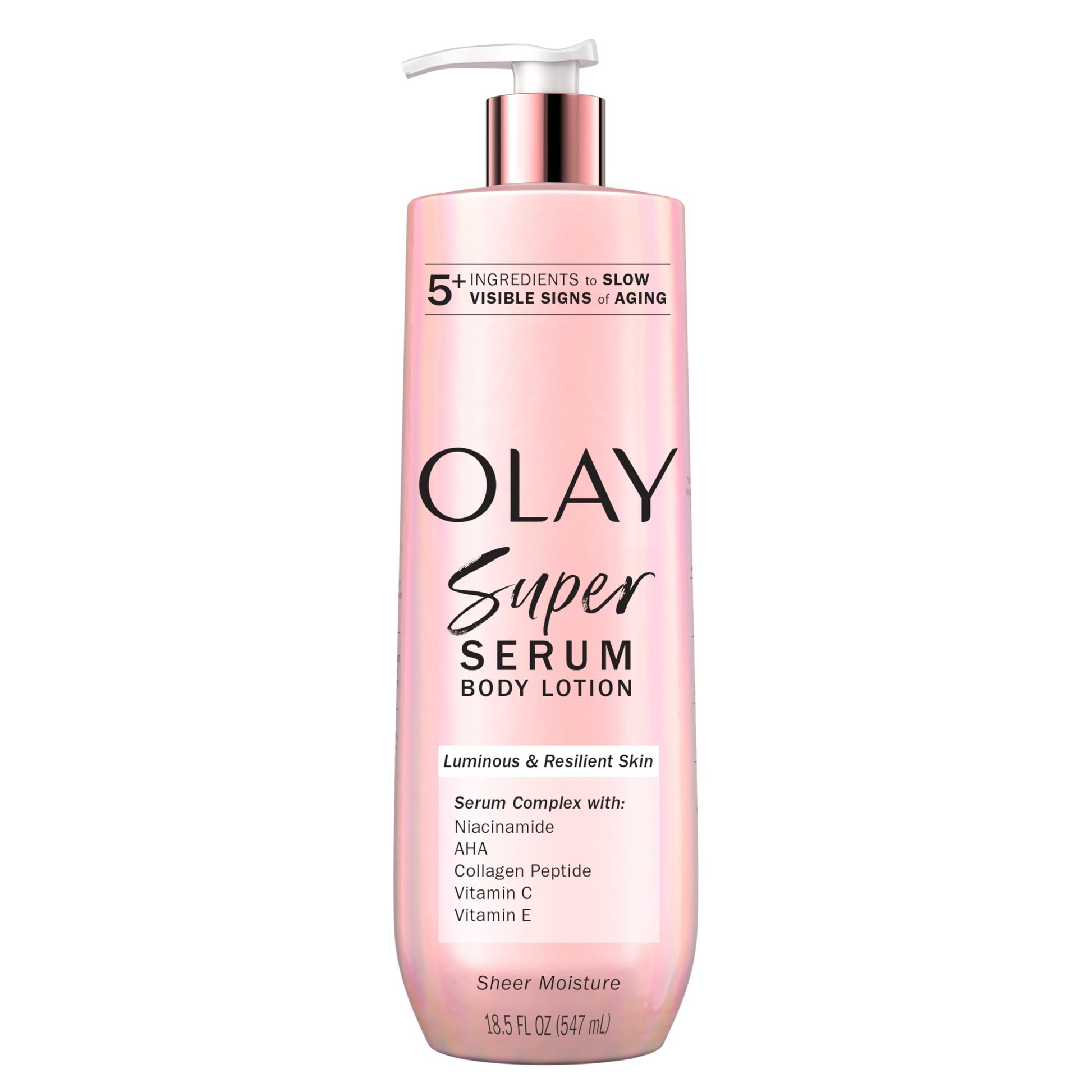 Olay Super Serum Hand & Body Lotion for Dry Skin, 24hr Long Lasting Hydration, 5+ Ingredient Complex for Bright Even Firm Luminous Skin, Sweet Vanilla & Soft Wood Scent, 18.5 fl oz - Deeunta Domain