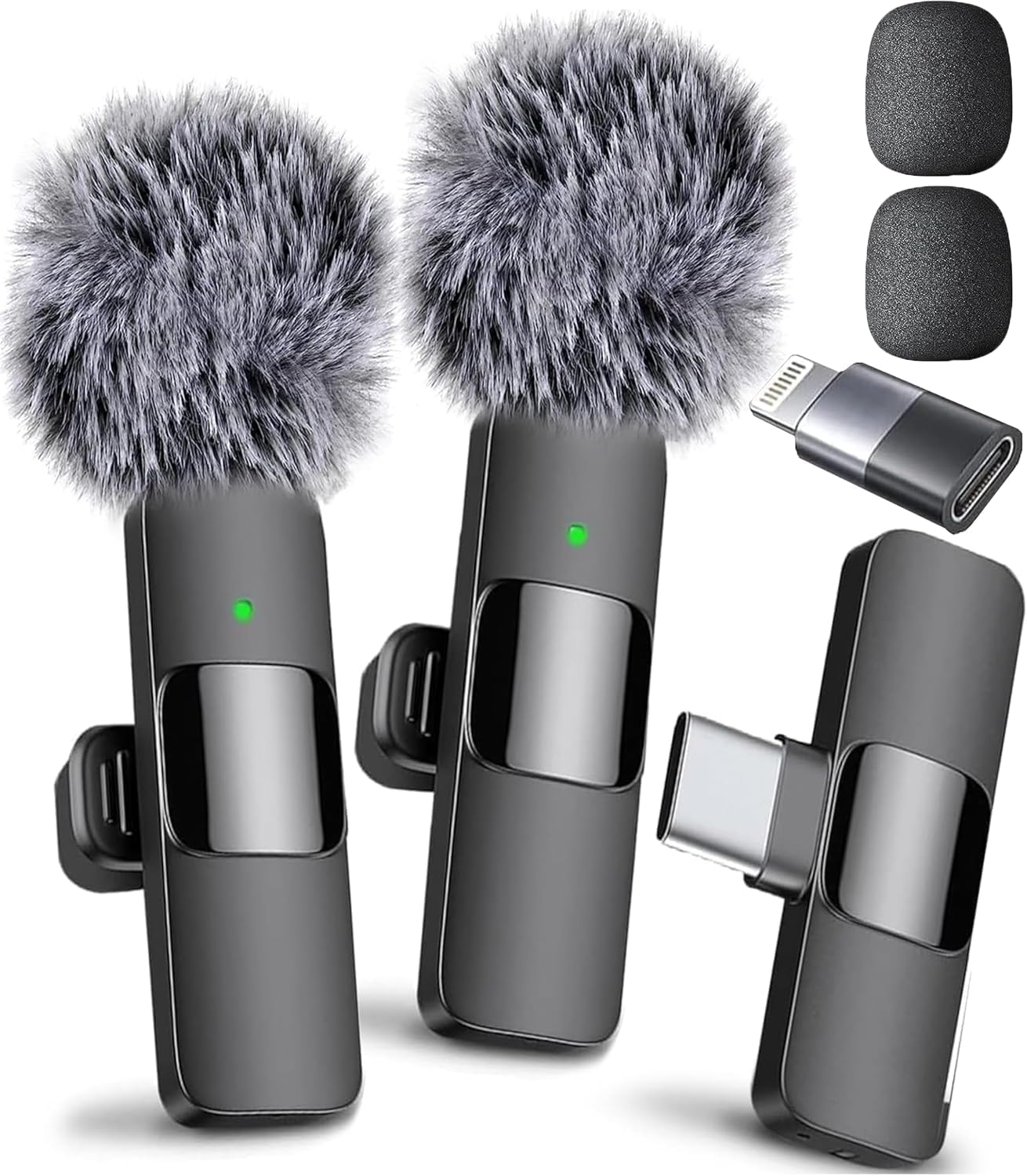Mini Mic Pro (Latest Model - Wireless Mini Microphone for iPhone, iPad, Android - 2 Pack Lavalier Microphone for Video Recording - iPhone Mic Crystal Clear Recording with USB-C for Content Creators - Deeunta Domain