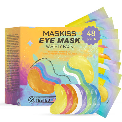 Maskiss 24k Gold Under Eye Patches (50 Pairs), eye mask, Collagen Skin Care Products, Eye Patches for Puffy Eyes, eye masks for dark circles and puffiness - Deeunta Domain