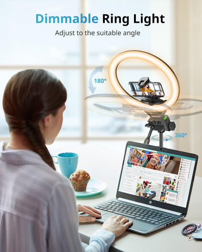 UBeesize 12'' LED RGB Ring Light with 62'' Tripod Stand, Selfie Ring Light for Video Recording, Live Streaming, TikTok & YouTube, Compatible with iPhone & Android - Deeunta Domain