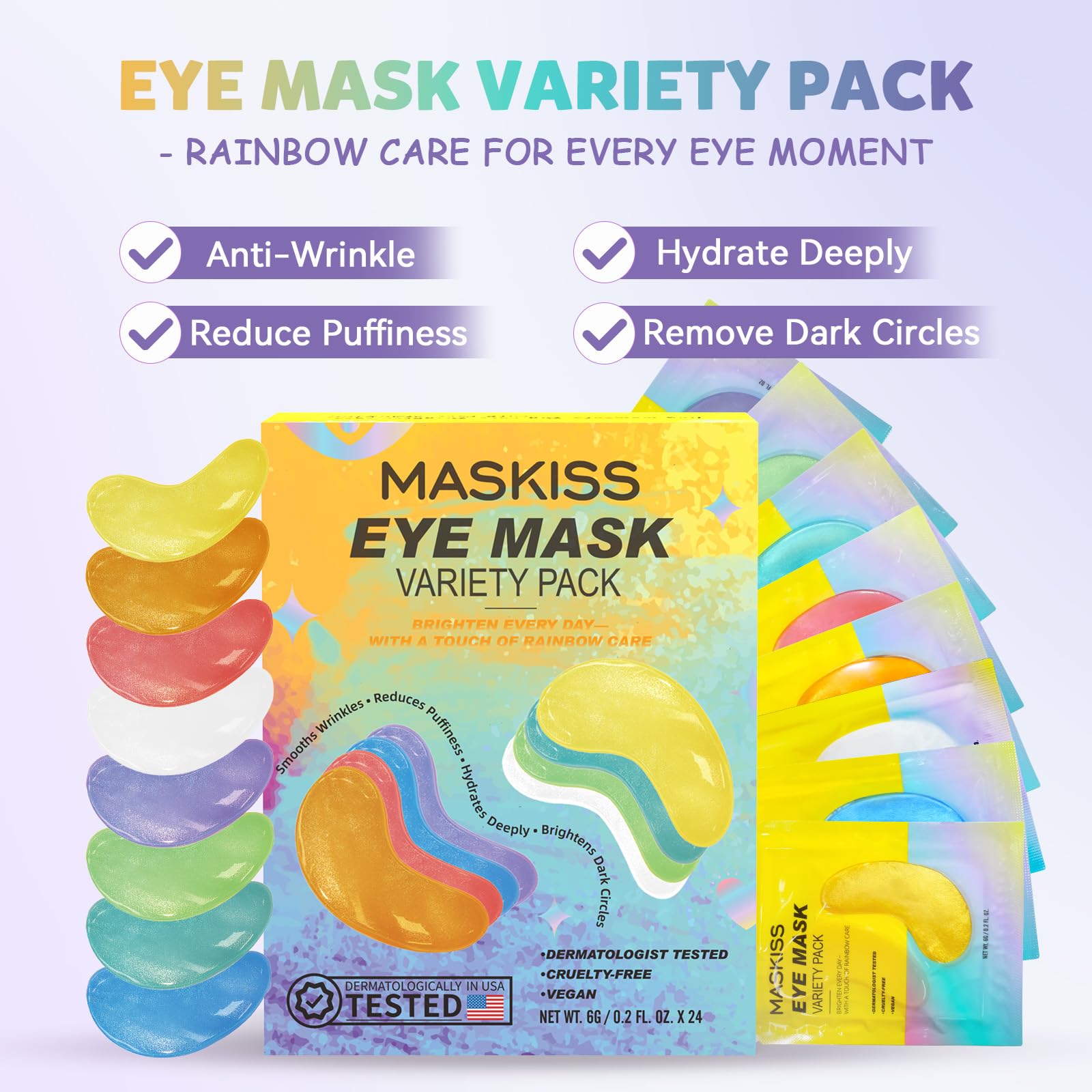 Maskiss 24k Gold Under Eye Patches (50 Pairs), eye mask, Collagen Skin Care Products, Eye Patches for Puffy Eyes, eye masks for dark circles and puffiness - Deeunta Domain