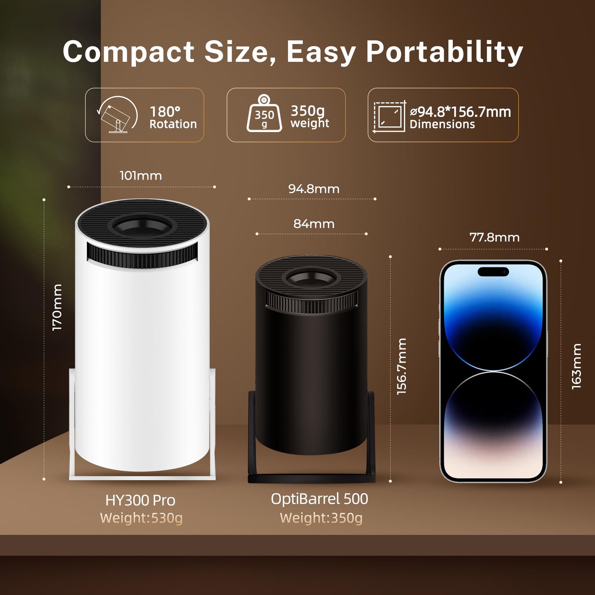 [Built-in Apps & 2026 Upgraded] Mini Projector with Wi-Fi 6 & Bluetooth 5.4, 1080P 4K Support Full HD, Auto Keystone 360° Portable Home Cinema Smart Projector for iOS/Android X1 - Deeunta Domain