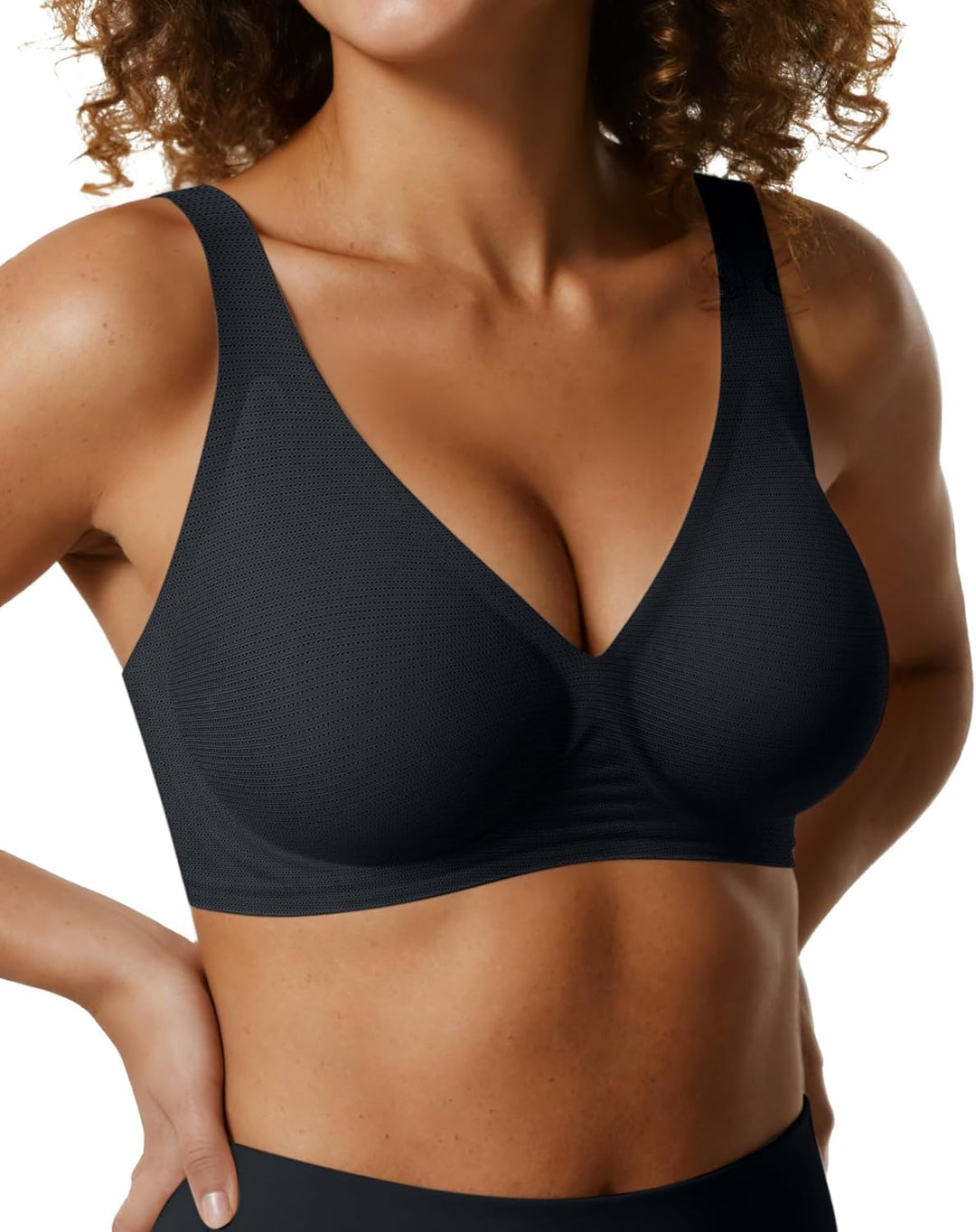 OEAK Womens Deep V Bras Wireless Comfortable Bra Supportive No Underwire Bras Tshirt Push Up Bralettes Plunge Seamless Bra - Deeunta Domain