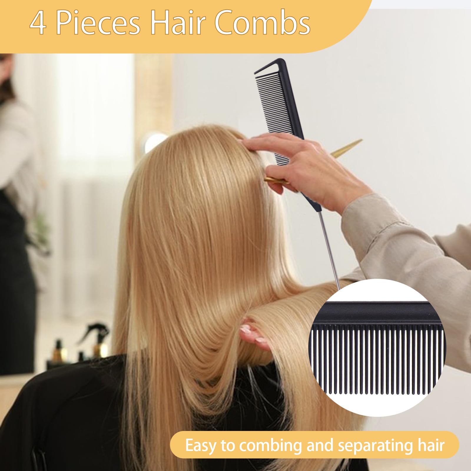 23 Pieces Hair Parting Tools Set, Magnetic Wrist Pin Holder for Braiding, Sectioning Clips, Rat Tail Combs, Hair Parting Rings - Deeunta Domain