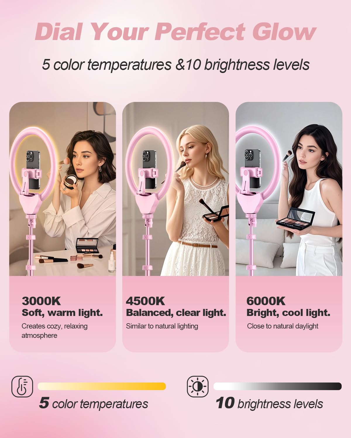 UBeesize 12'' LED RGB Ring Light with 62'' Tripod Stand, Selfie Ring Light for Video Recording, Live Streaming, TikTok & YouTube, Compatible with iPhone & Android - Deeunta Domain