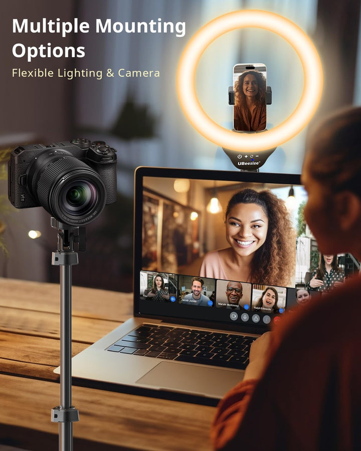 UBeesize 12'' LED RGB Ring Light with 62'' Tripod Stand, Selfie Ring Light for Video Recording, Live Streaming, TikTok & YouTube, Compatible with iPhone & Android - Deeunta Domain