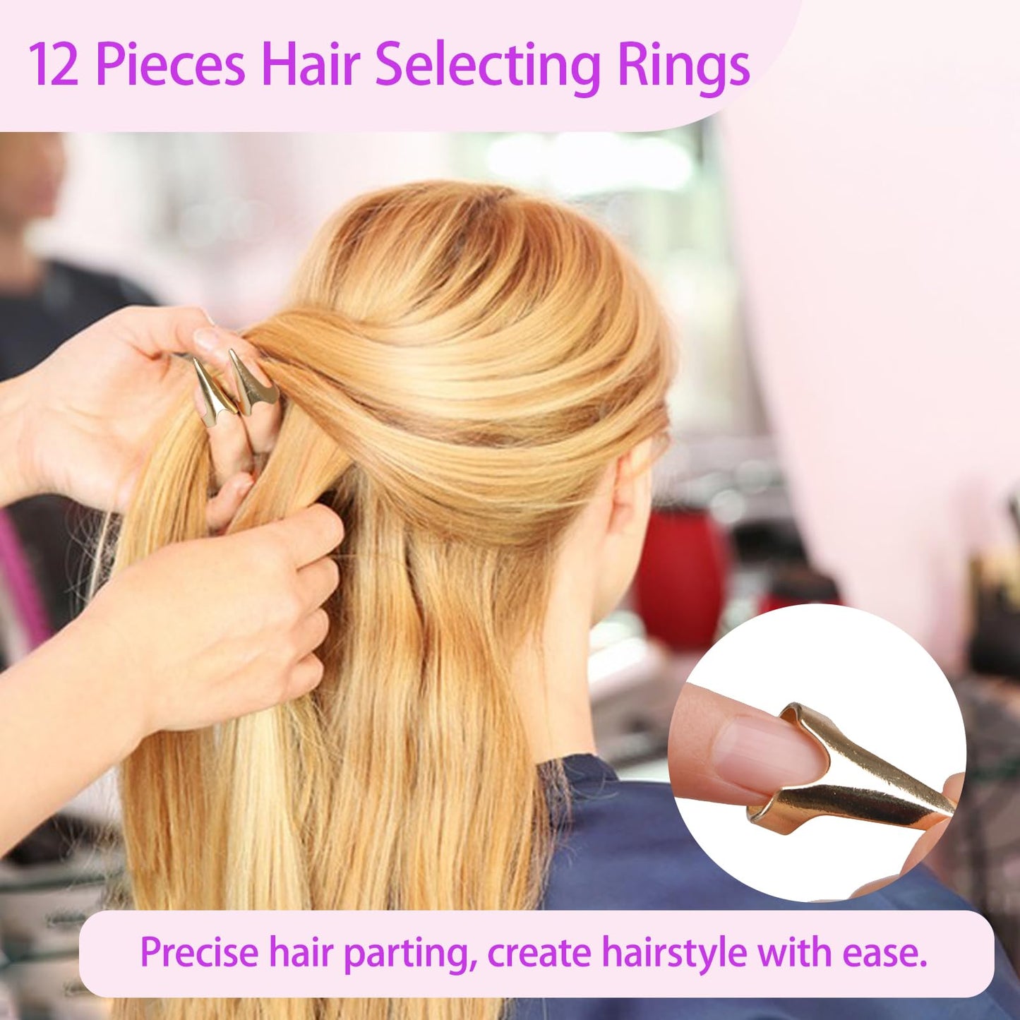 23 Pieces Hair Parting Tools Set, Magnetic Wrist Pin Holder for Braiding, Sectioning Clips, Rat Tail Combs, Hair Parting Rings - Deeunta Domain