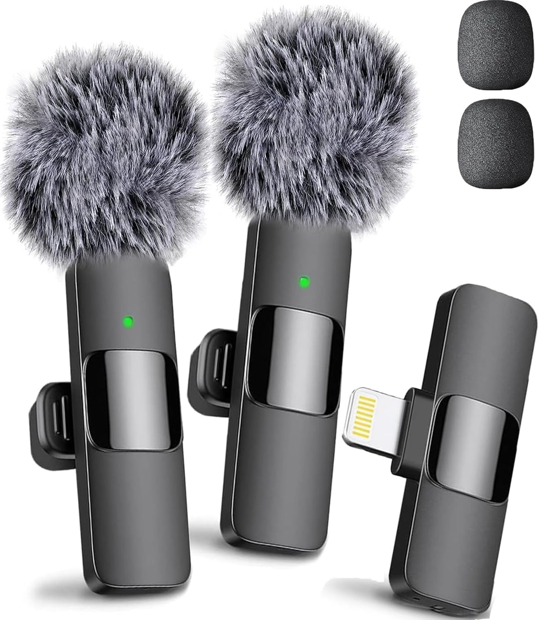 Mini Mic Pro (Latest Model - Wireless Mini Microphone for iPhone, iPad, Android - 2 Pack Lavalier Microphone for Video Recording - iPhone Mic Crystal Clear Recording with USB-C for Content Creators - Deeunta Domain