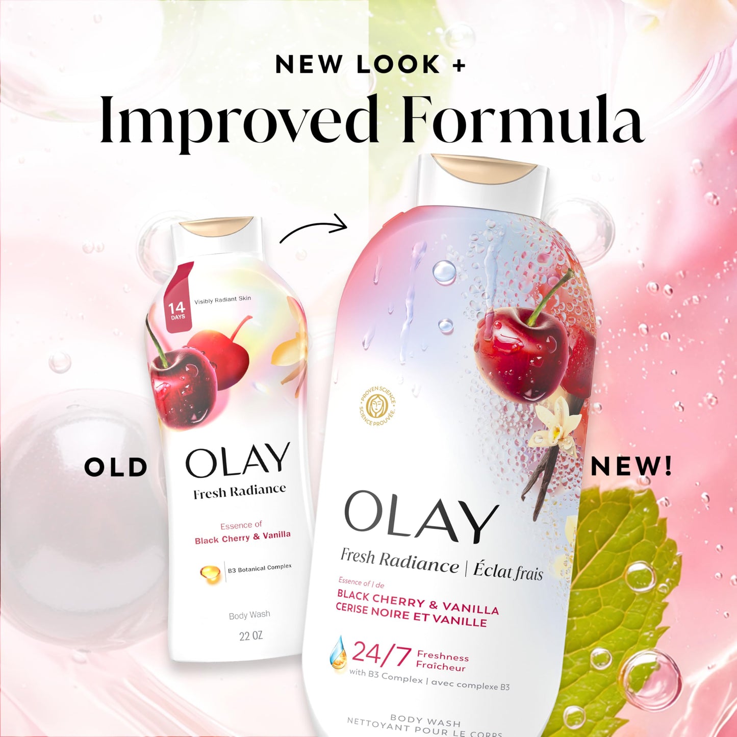 Olay Body Wash for Women, 24/7 Skin-Loving Freshness, Miami Mocktails, Plant Based Cleansers, Vitamin B3 & Antioxidant Blend, For All Skin Types, Mango Tango with Mango & Hibiscus Scent, 22 fl oz - Deeunta Domain