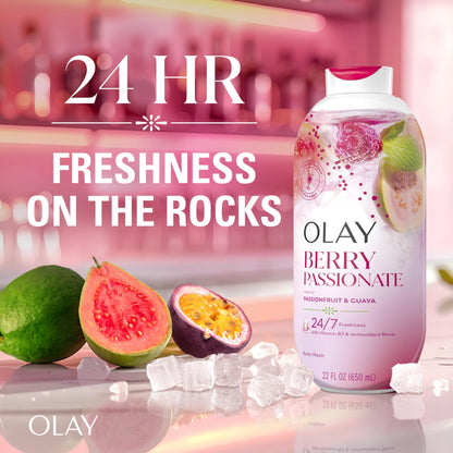 Olay Body Wash for Women, 24/7 Skin-Loving Freshness, Miami Mocktails, Plant Based Cleansers, Vitamin B3 & Antioxidant Blend, For All Skin Types, Mango Tango with Mango & Hibiscus Scent, 22 fl oz - Deeunta Domain