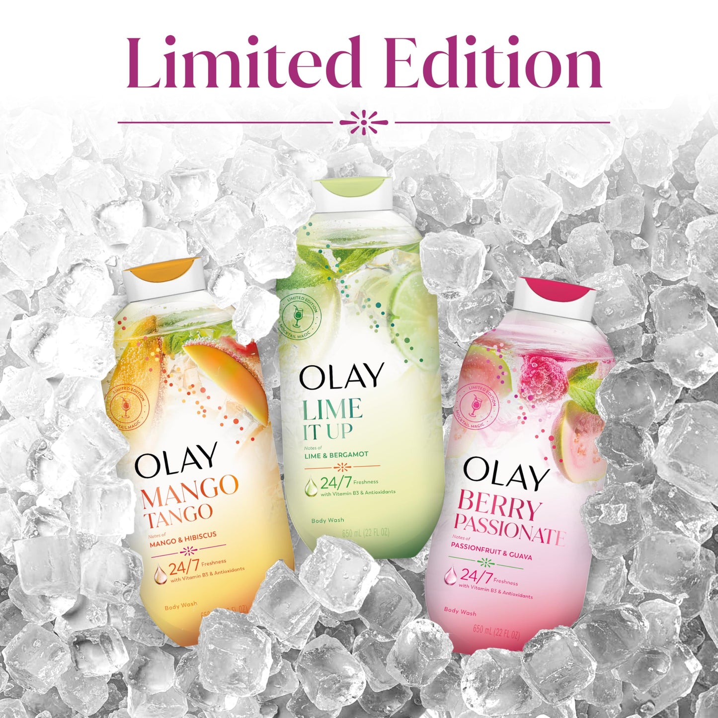 Olay Body Wash for Women, 24/7 Skin-Loving Freshness, Miami Mocktails, Plant Based Cleansers, Vitamin B3 & Antioxidant Blend, For All Skin Types, Mango Tango with Mango & Hibiscus Scent, 22 fl oz - Deeunta Domain
