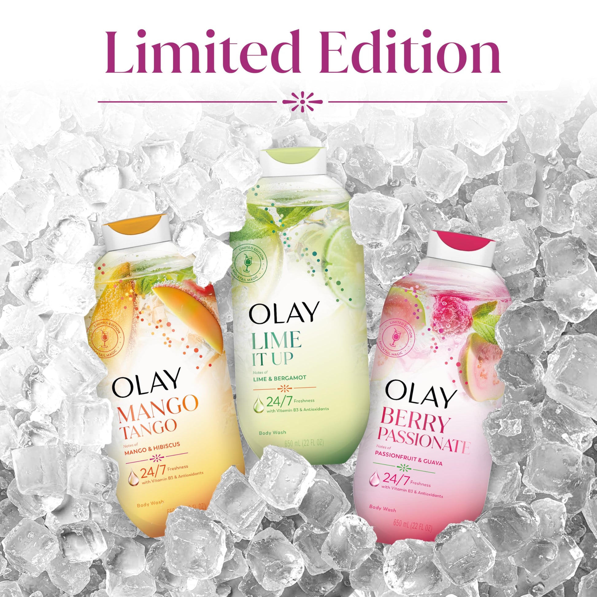 Olay Body Wash for Women, 24/7 Skin-Loving Freshness, Miami Mocktails, Plant Based Cleansers, Vitamin B3 & Antioxidant Blend, For All Skin Types, Mango Tango with Mango & Hibiscus Scent, 22 fl oz - Deeunta Domain