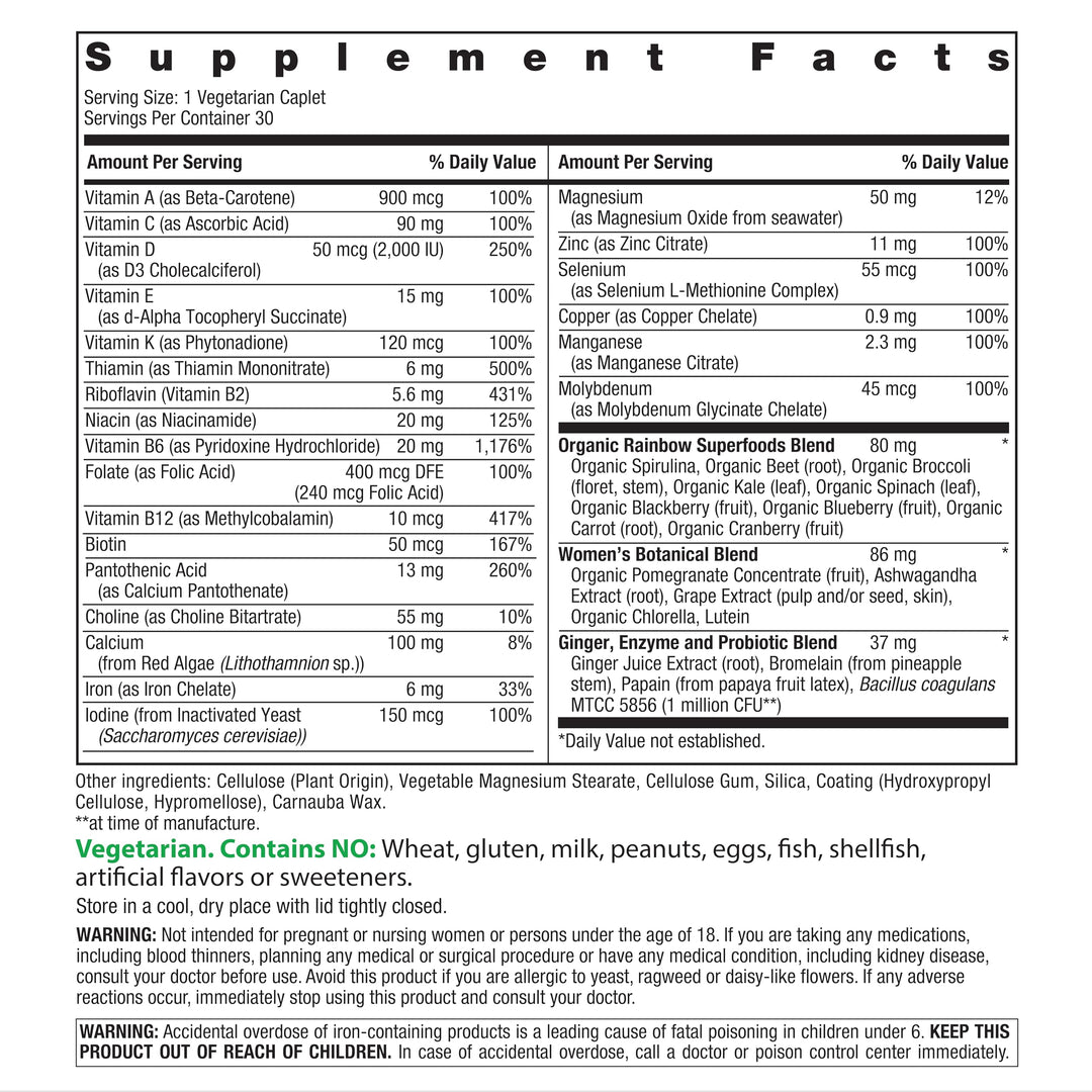Rainbow Light Certified Womens Multivitamin, Multivitamin Supplement, 120 Caps (Pack May Vary)
