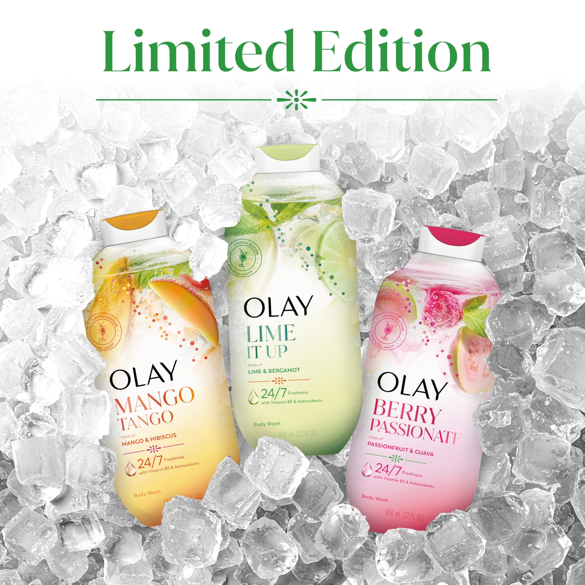 Olay Body Wash for Women, 24/7 Skin-Loving Freshness, Miami Mocktails, Plant Based Cleansers, Vitamin B3 & Antioxidant Blend, For All Skin Types, Mango Tango with Mango & Hibiscus Scent, 22 fl oz - Deeunta Domain