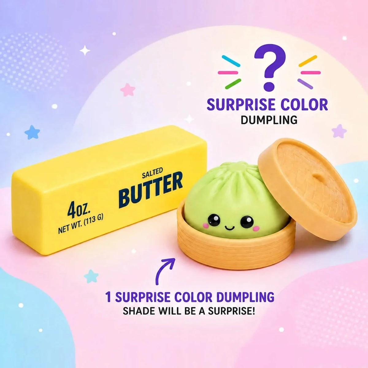 2 Pack Squishy Dumpling And Butter Combo Slow Rising Fidget Toys