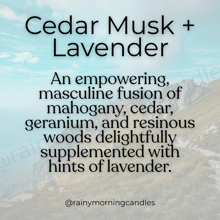 Cedar Musk + Lavender | Wax Melts by Rainy Morning Candles