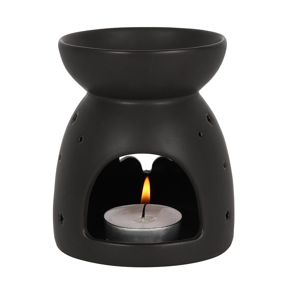 Gothic Black Bat Cut Out Oil Burner And Wax Warmer Halloween Decor