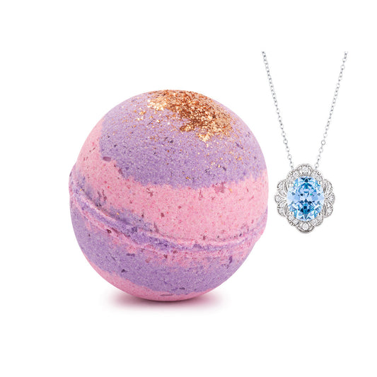 Cinnamon Sugar Plum Bath Bomb - 10oz Necklace Charm Delight by JewelScent