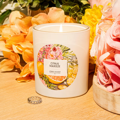 Citrus Squeeze Candle 10oz Signature Jewelry Candle for Fresh Scents and Elegant Ambiance by JewelScent