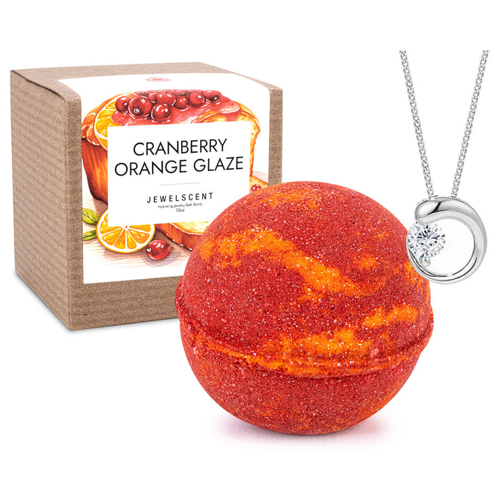 Cranberry Orange Bath Bomb 10oz Jewelry Infused Glaze by JewelScent