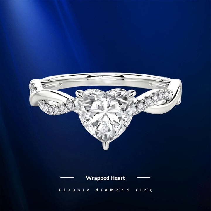 heart-shaped zircon ring for couples by Deeunta Domain