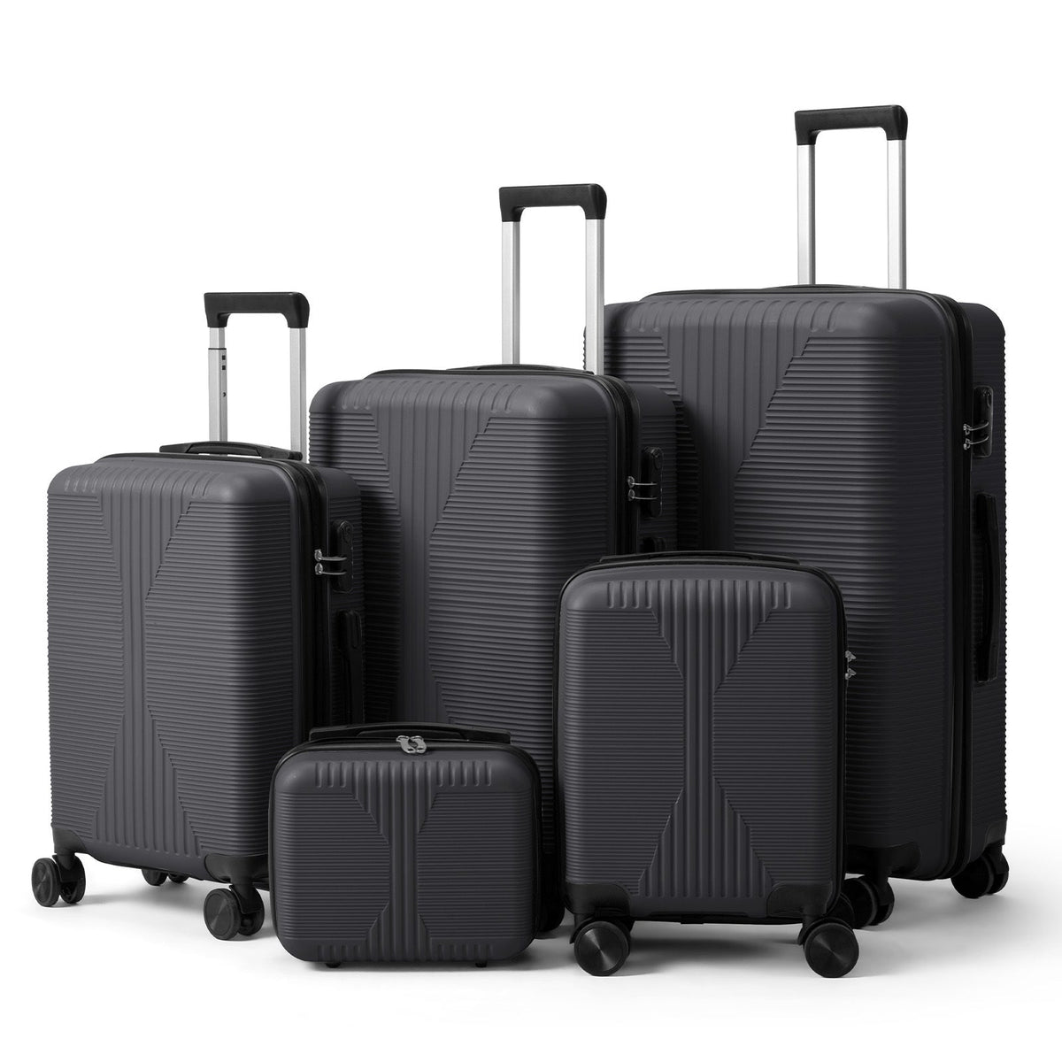MOTORHOT 5 Piece Lightweight Luggage Set With Lock 12 16 20 24 28 Inch