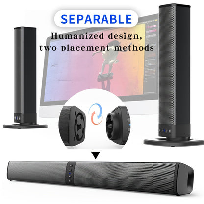Wireless Soundbar for Smart TV 2 in 1 Detachable Bluetooth Speaker