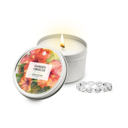 Garden Hibiscus 5.5oz Tin Jewelry Candle by JewelScent