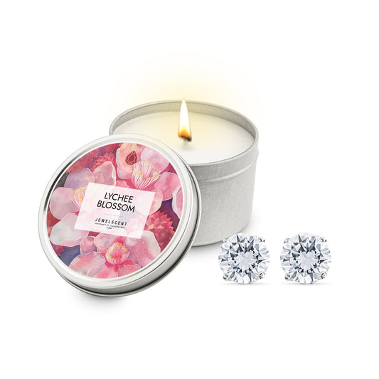 Lychee Blossoms Candle - 5.5oz Tin Jewelry Candle by JewelScent