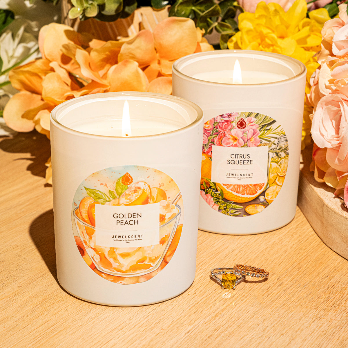 Citrus Squeeze Candle 10oz Signature Jewelry Candle for Fresh Scents and Elegant Ambiance by JewelScent