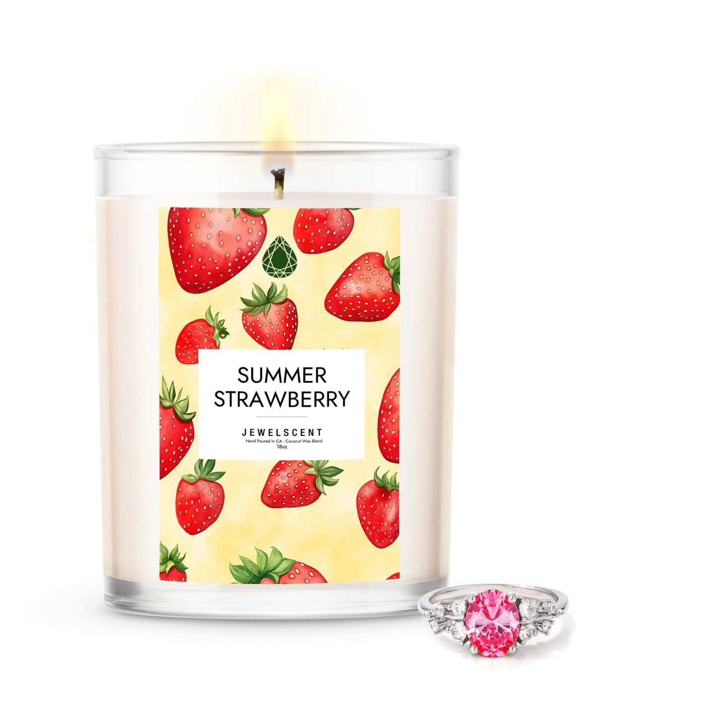 Summer Strawberry 18oz Home Jewelry Candle by JewelScent