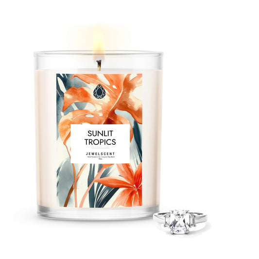 Sunlit Tropics Jewelry Candle - 18oz Home Fragrance Candle by JewelScent